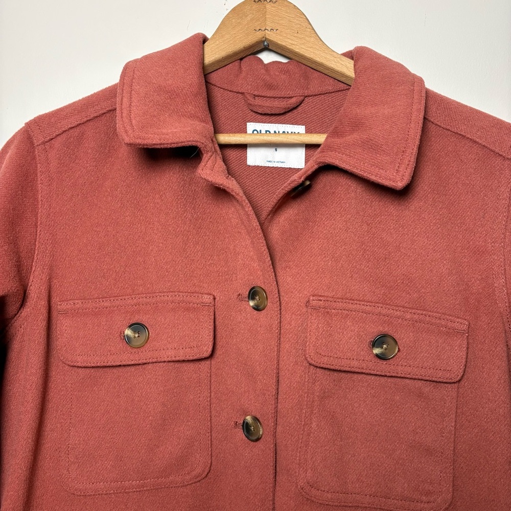 Old Navy Soft-Brushed Utility Shacket Rusty Red Women’s Sz Small Shirt Jacket - Picture 3 of 10
